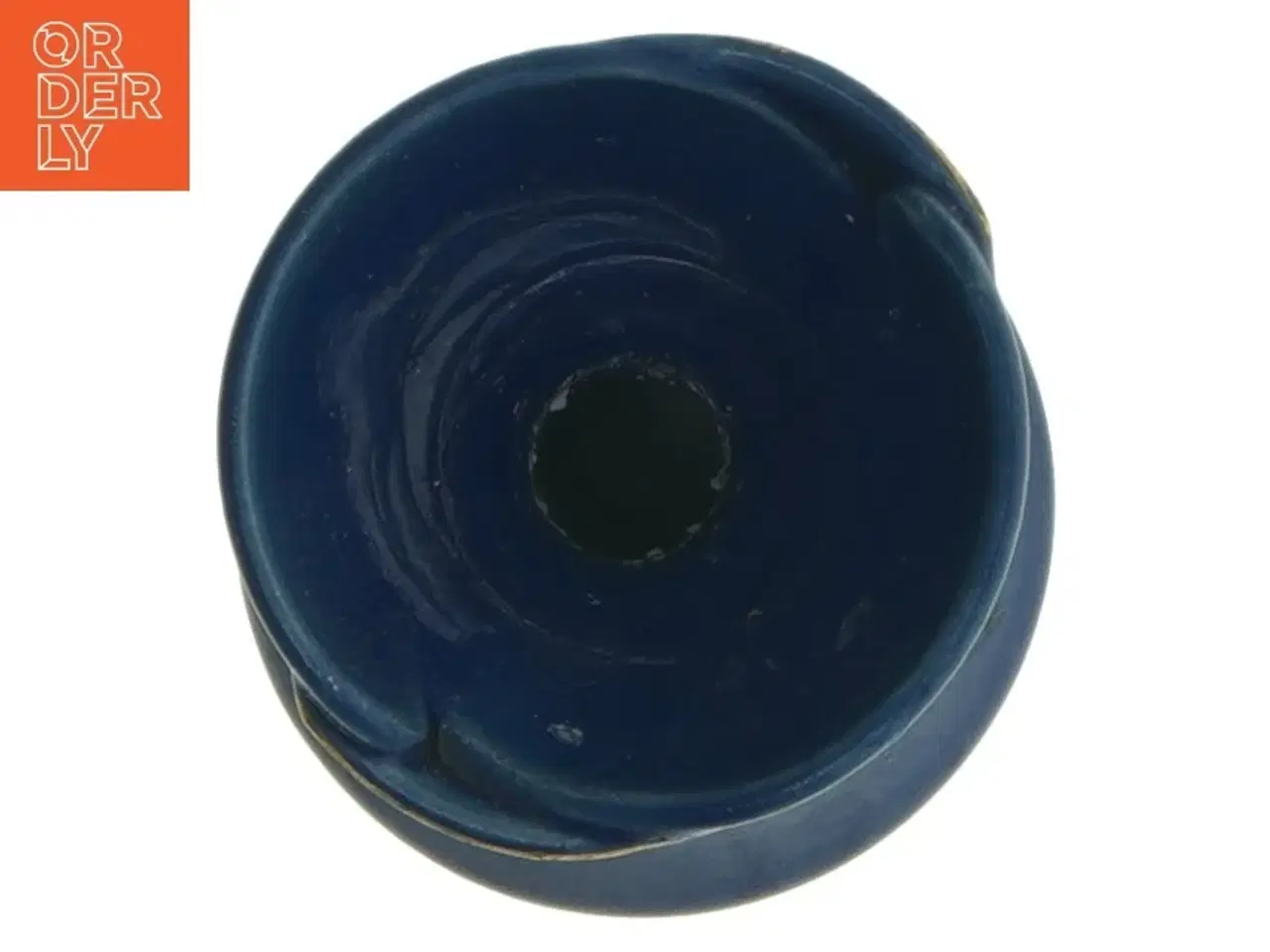 Billede 3 - Blå Keramik lysestage (str. Ø. 7,5 cm. længde. 15 cm)