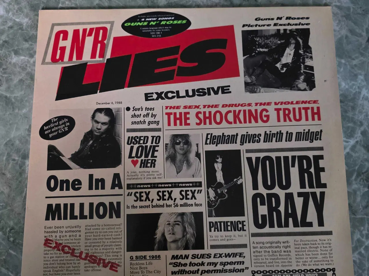 Billede 2 - Guns N’ Roses – GN’R Lies – Original 1988 EU First