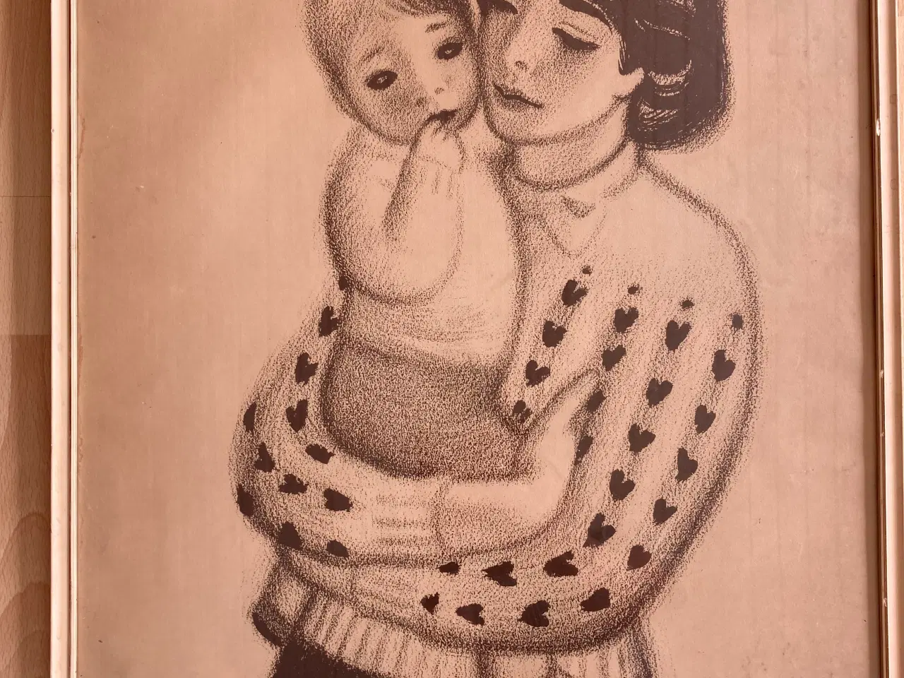 Billede 1 - Litografi Mor og Barn Sikker Hansen 1951