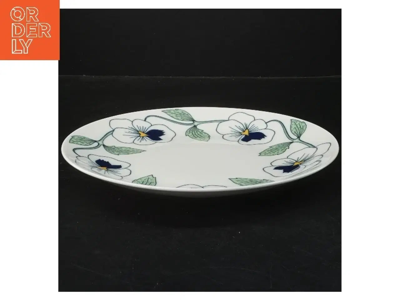 Billede 2 - Porcelænstallerken med blomsterdesign (str. Ø 24 cm)