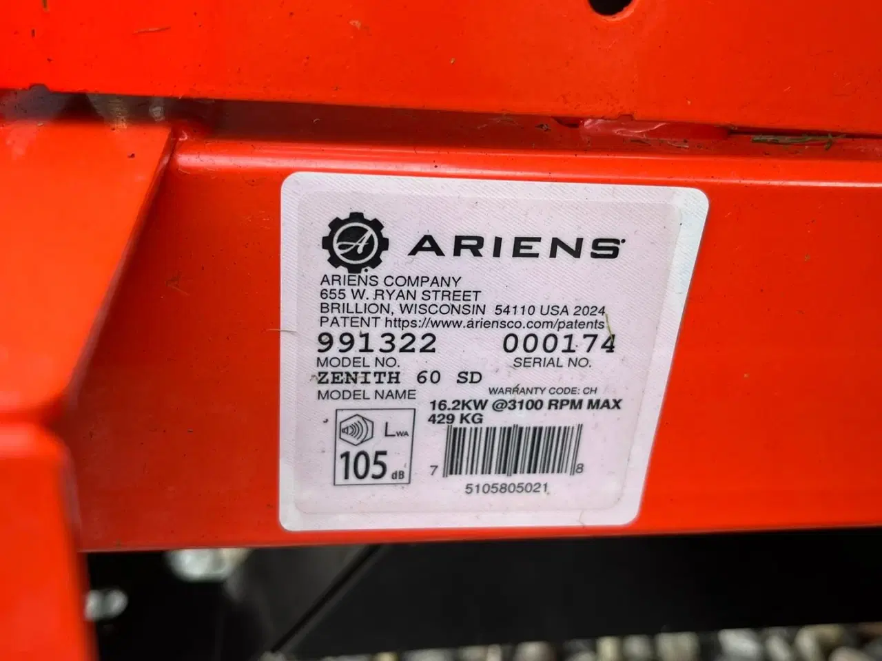 Billede 2 - Ariens Zenith 60 SD Top professionel maskine med stor 2 cylindret Kawasaki motor.