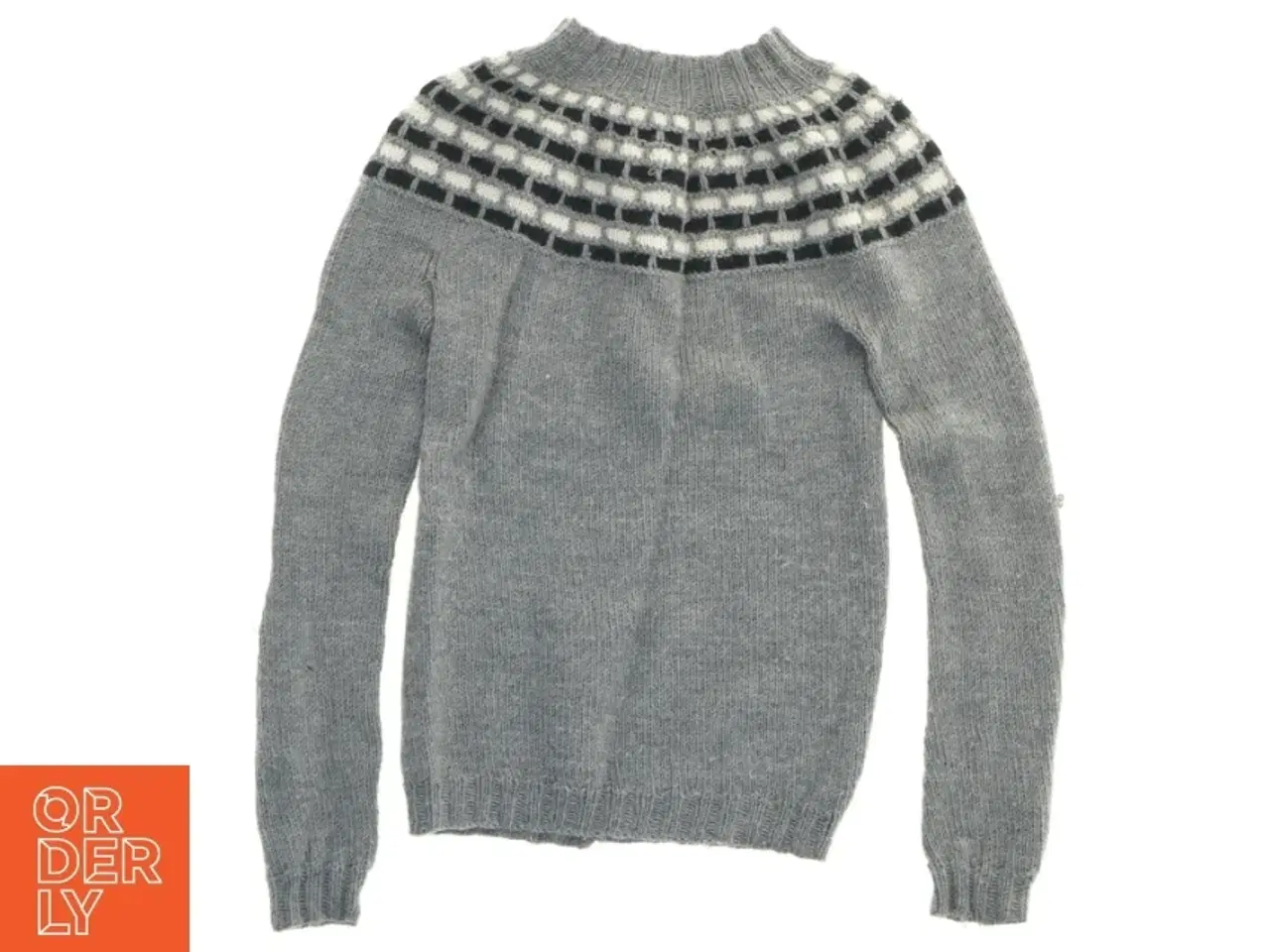 Billede 2 - Strikket sweater med mønster (str. Bryst 30 cm længde 47 cm armlængde 50 cm)