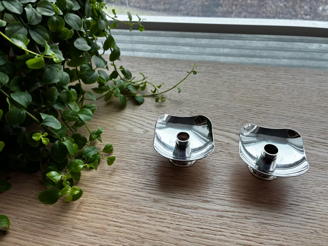 Billede 1 - 2 vendestager - firkantet - i pletsølv