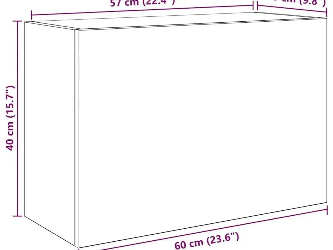 Billede 11 - Væghængt badeværelsesskab 60x25x40 cm konstrueret træ sort
