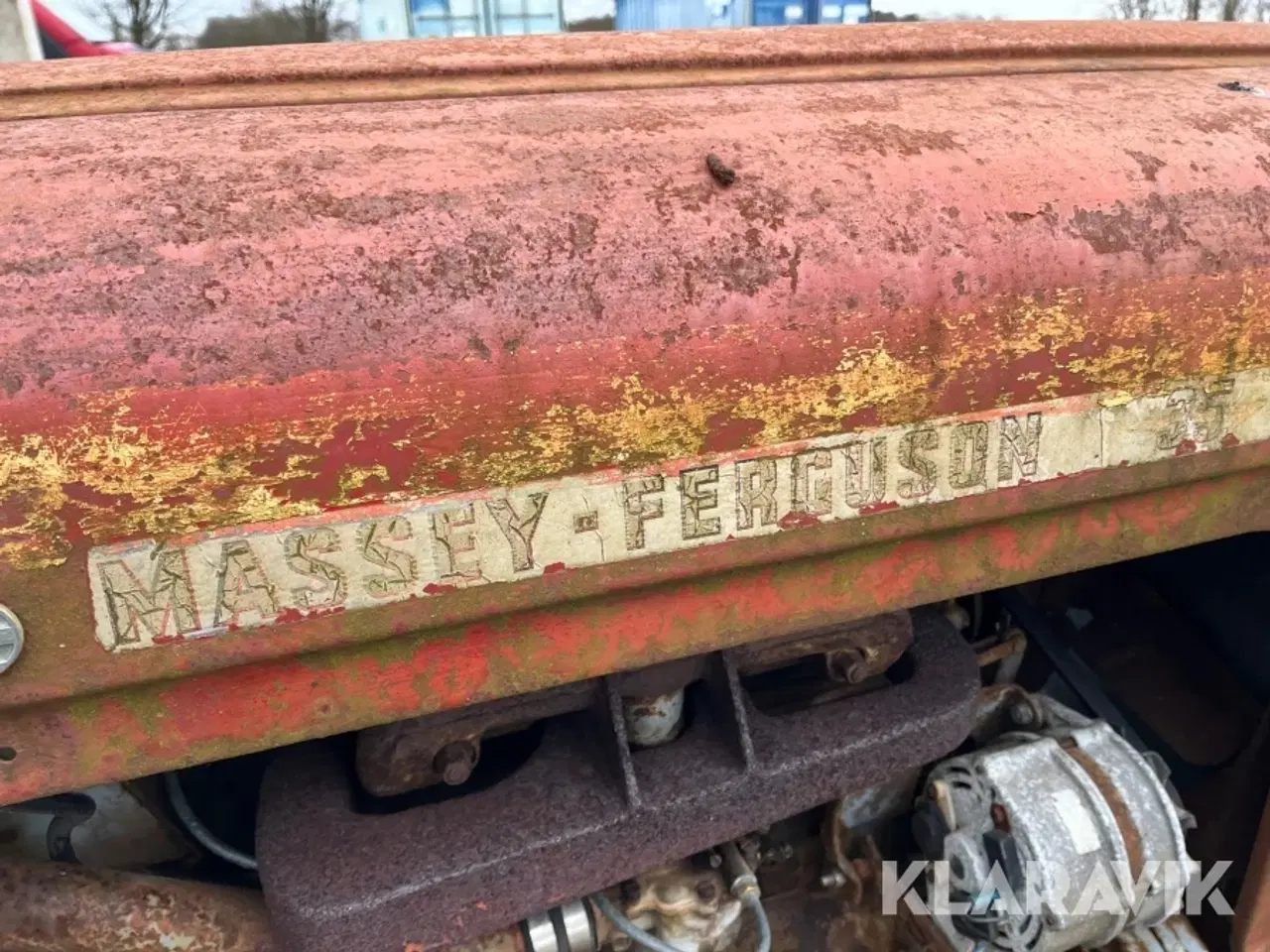 Billede 8 - Veteran Traktor Massey Ferguson 35 Guldfugl med aflæsservogn og plov