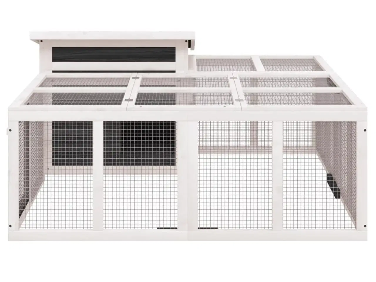 Billede 3 - Kaninbur 144x123x67,5 cm massivt fyrretræ grå