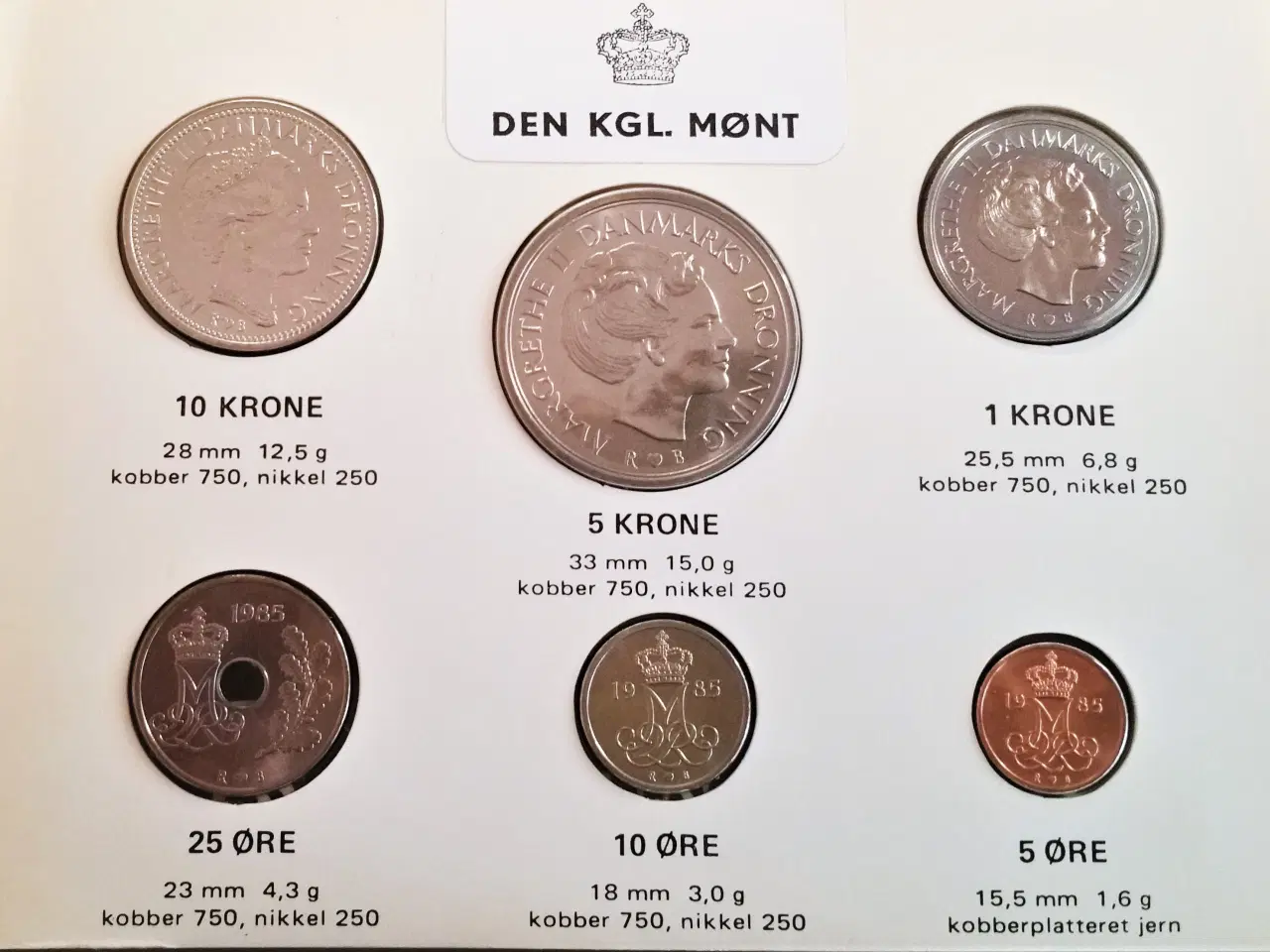 Billede 1 - DET KGL MØNTSÆT 1985 Margrethe II TOP Stand! 