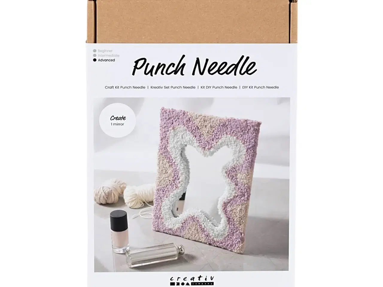 Billede 1 - DIY Punch Needle Kit til Spejl i Pastelfarver
