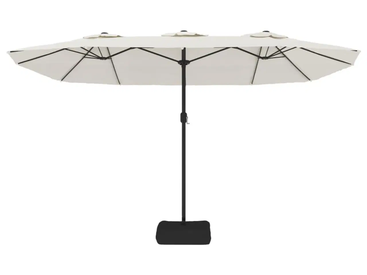 Billede 4 - Parasol m. dobbelt parasoldug 449x245 cm sandhvid