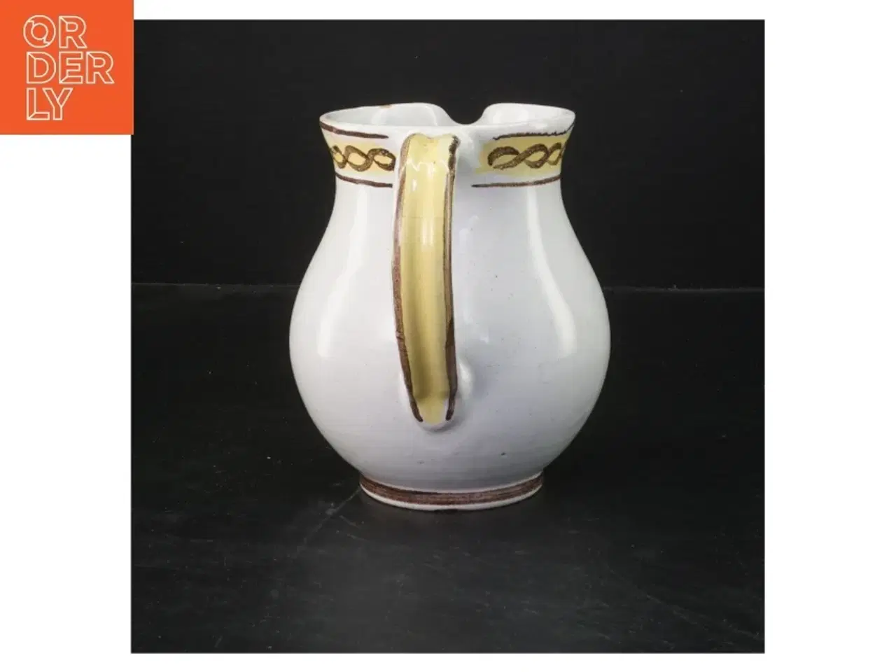 Billede 3 - Keramikkande med blomsterdesign (str. Ø 9,5 cm længde 14 cm)