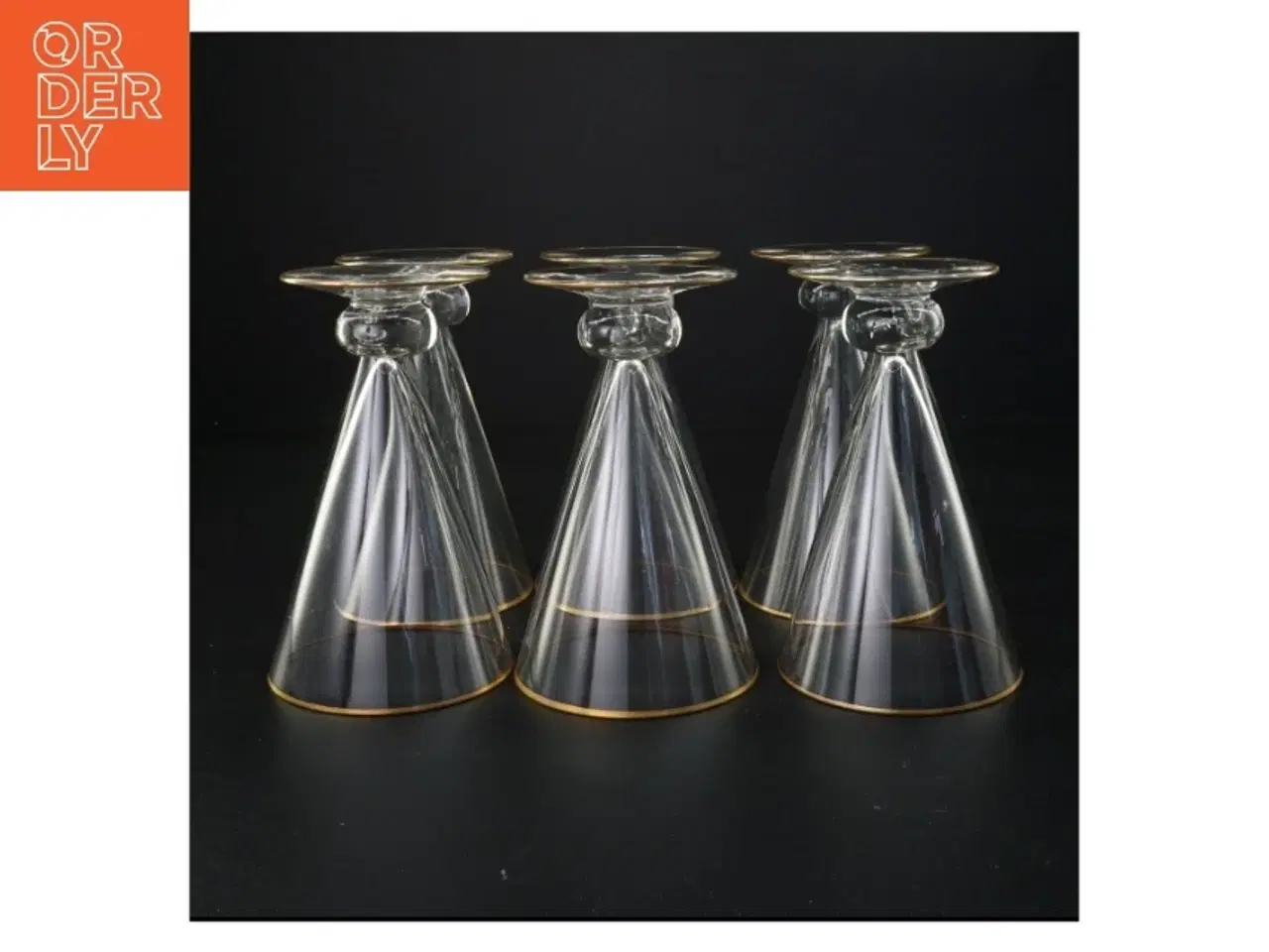 Billede 2 - Vintageglas med guldkant (str. 16 x 9 cm)
