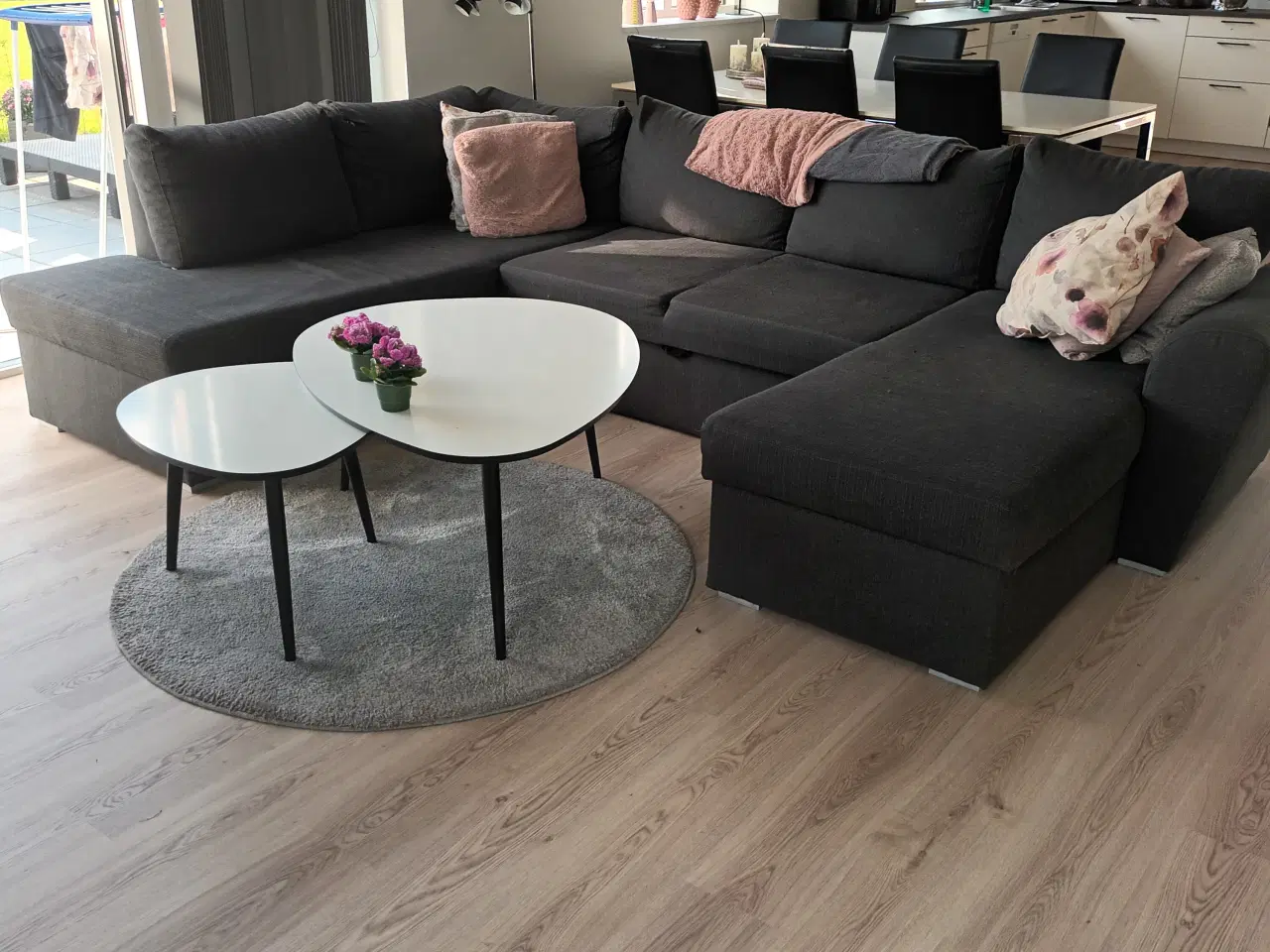 Billede 1 - Sofa med chaiselonger, opbevaring og sovesofa 