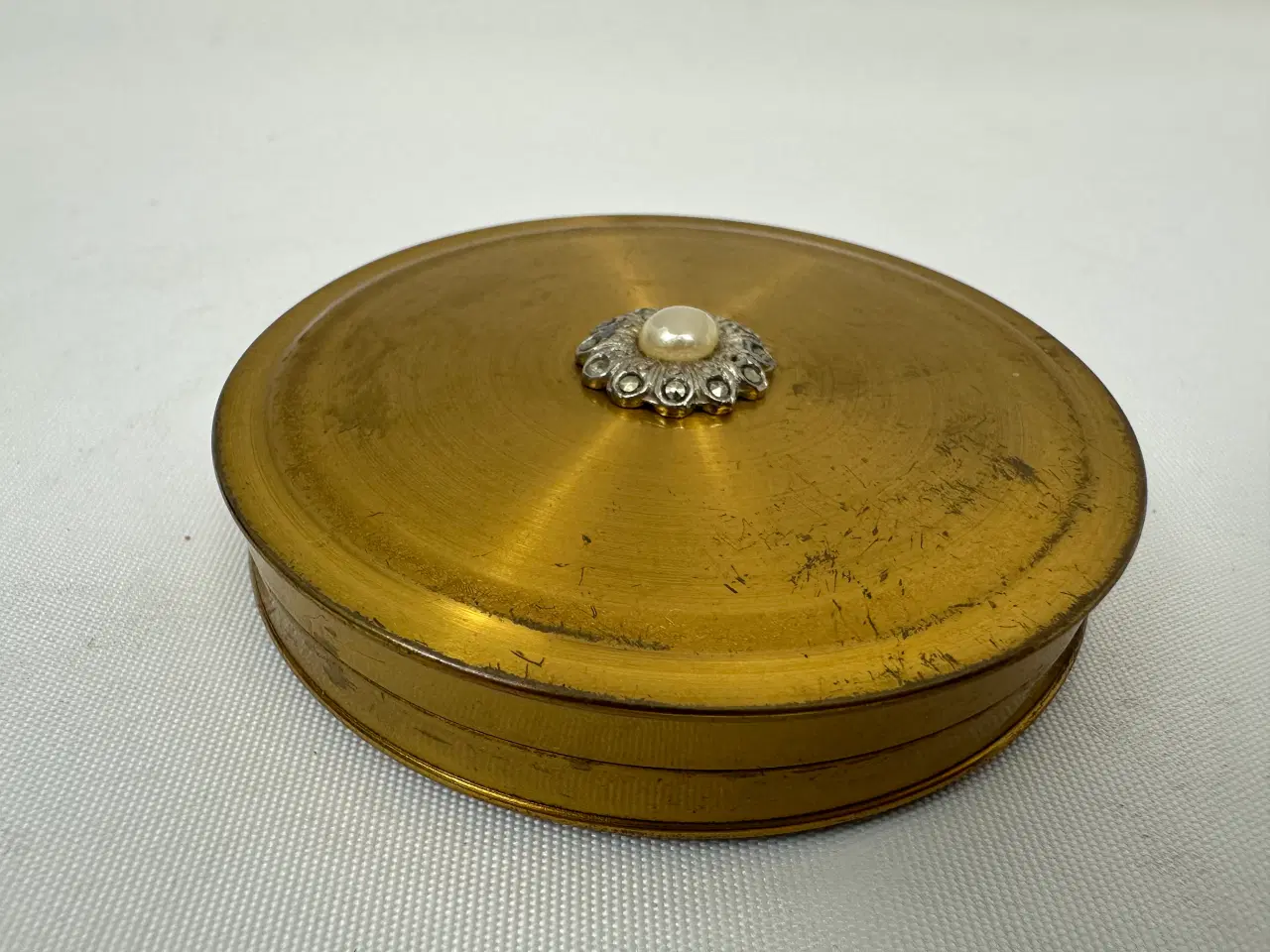 Billede 1 - Vintage messing pudderdåse m. spejl