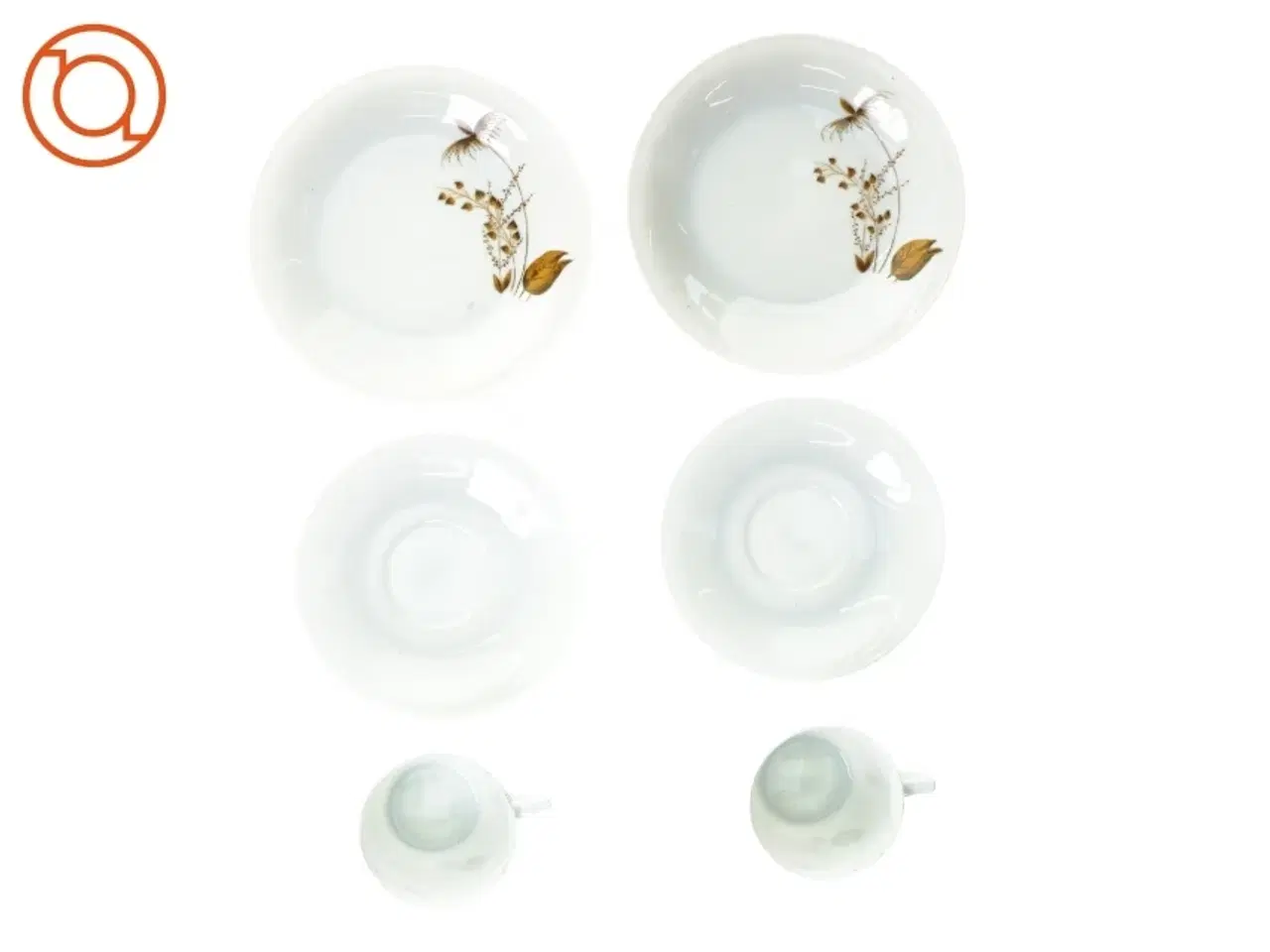 Billede 3 - Kaffekopper med underkopper og tallerkener fra Kjøbenhavn Denmark (str. Tallerkenen 16 cm underkop 14 cm kop 7 x 7 cm)