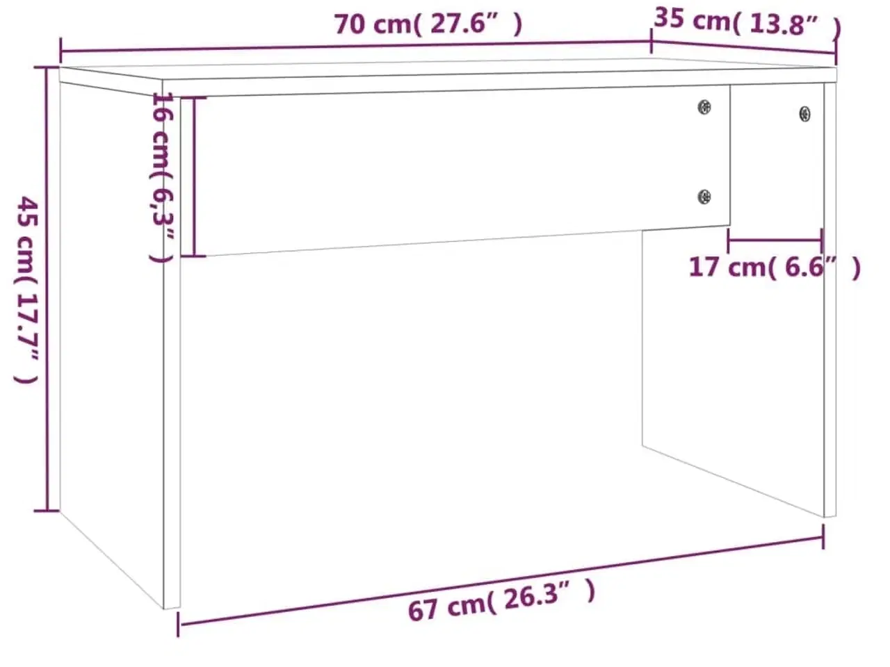 Billede 6 - Skammel til makeupbord 70x35x45 cm konstrueret træ hvid