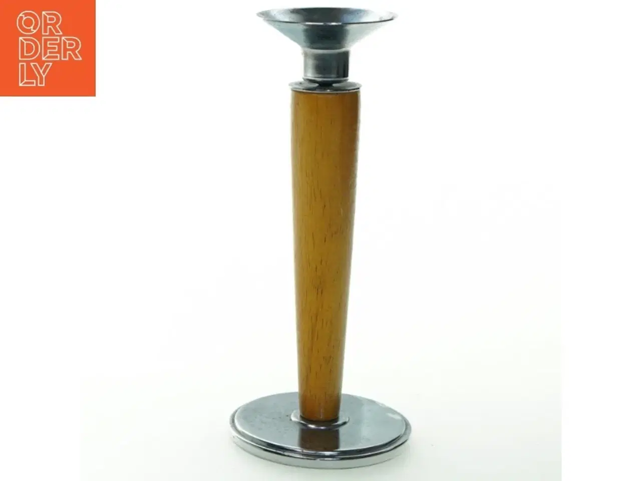 Billede 1 - Trælysestage med metalbase (str. 21 cm)