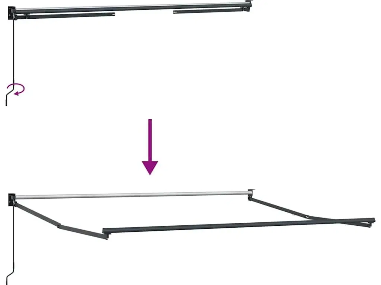 Billede 9 - Markise Antracit 3 x 2,5 m Metal