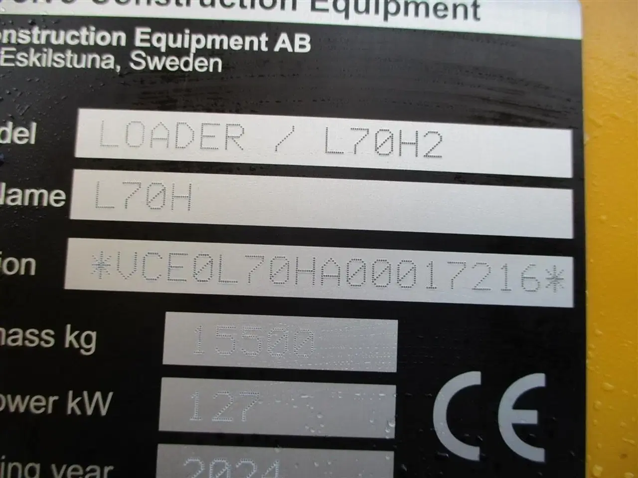 Billede 2 - Volvo L 70 H H2 BEMÆRK MED GARANTI FRA VOLVO FREM TIL DEN 18.6.2026. AGRICULTURE DK-maskine med lang arm, Co-Pilot & med 750mm Michelin MEGA X BIB hjul.