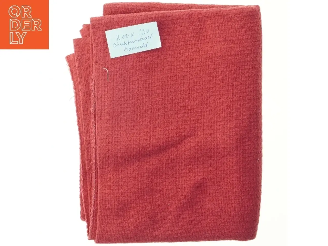 Billede 1 - Rødt bomulds tekstil (str. 200 x 130 cm)