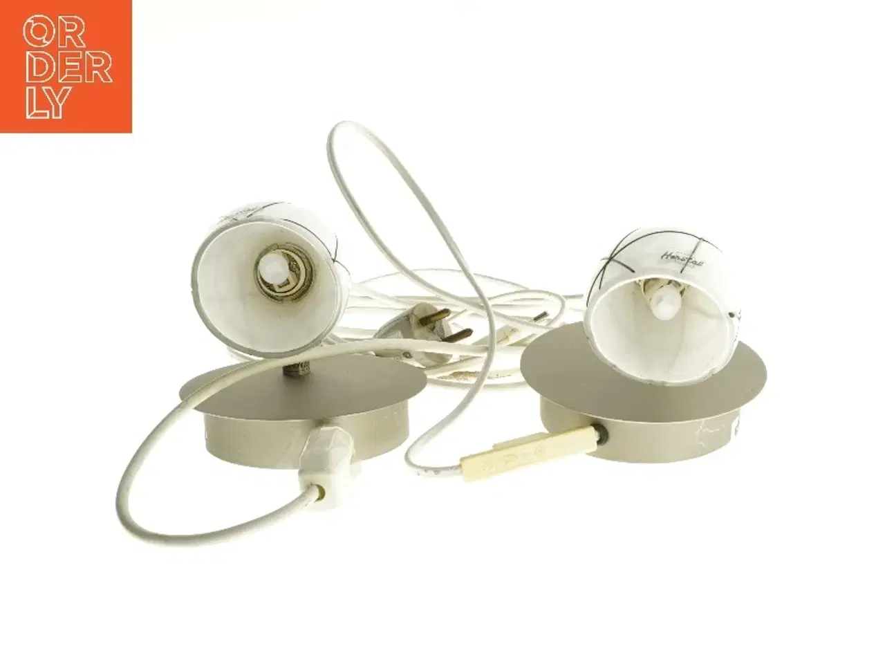 Billede 2 - 2 Herstal Vægspotlamper med ledning fra Herstal (str. Ø 11,5 cm)