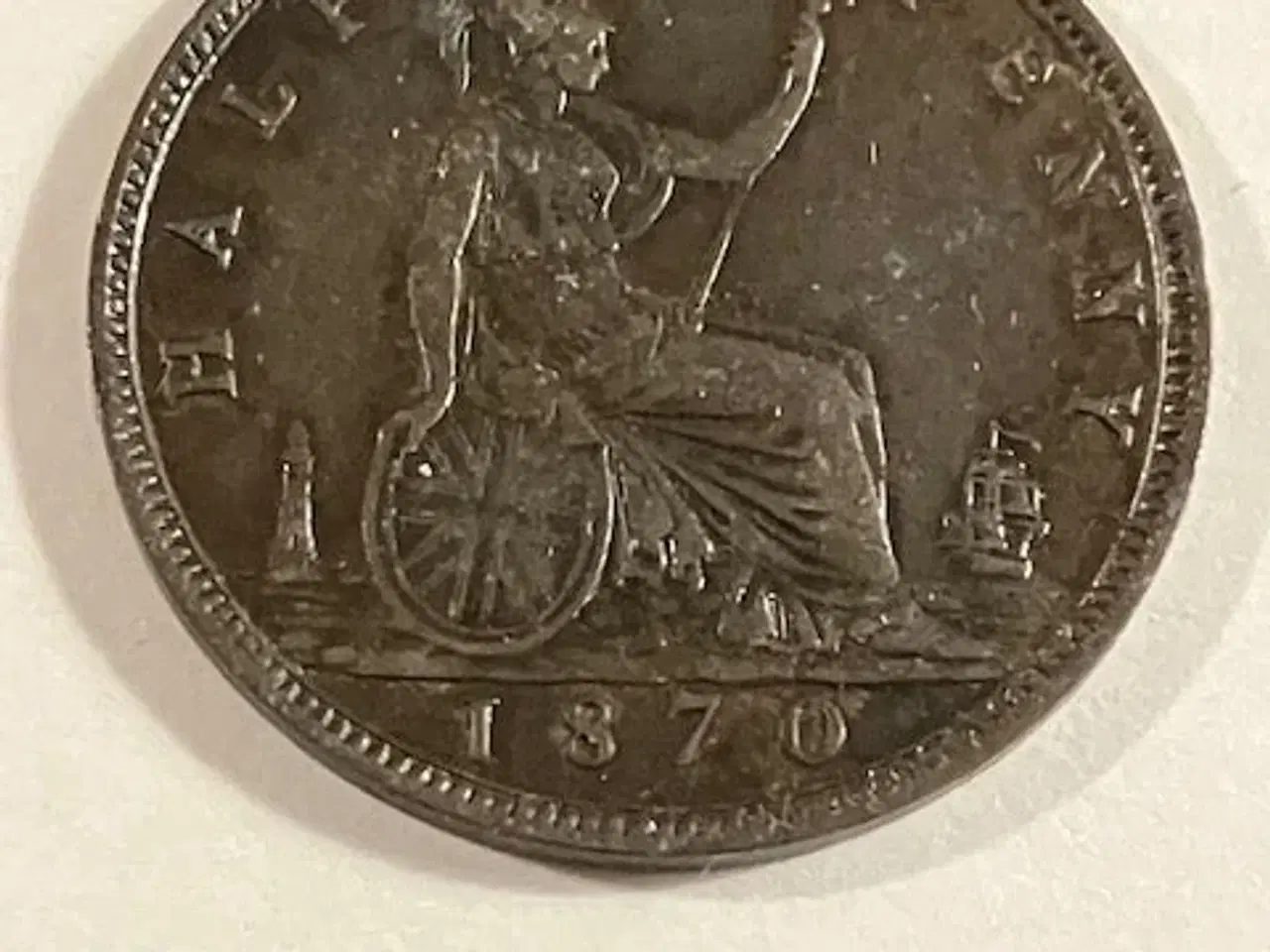 Billede 1 - Half Penny 1870 England