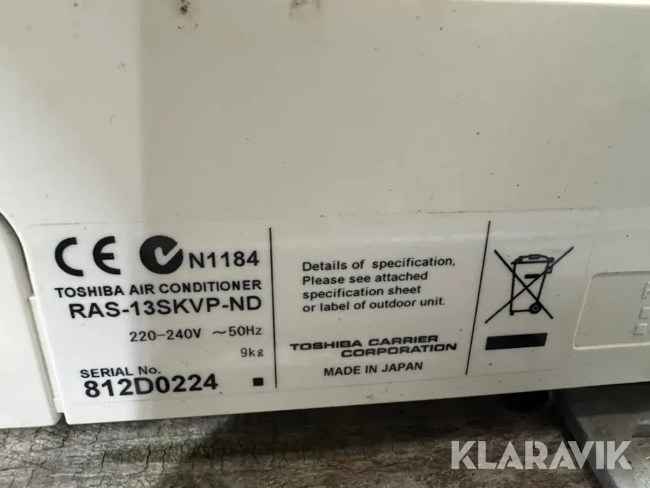 Billede 6 - Luft til luft varmepumpe Toshiba RAS-13SAVP-ND