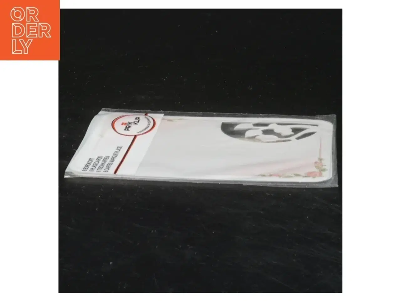 Billede 1 - Bordkort med blomstermotiv fra Prik Klip (str. 11x8 cm)