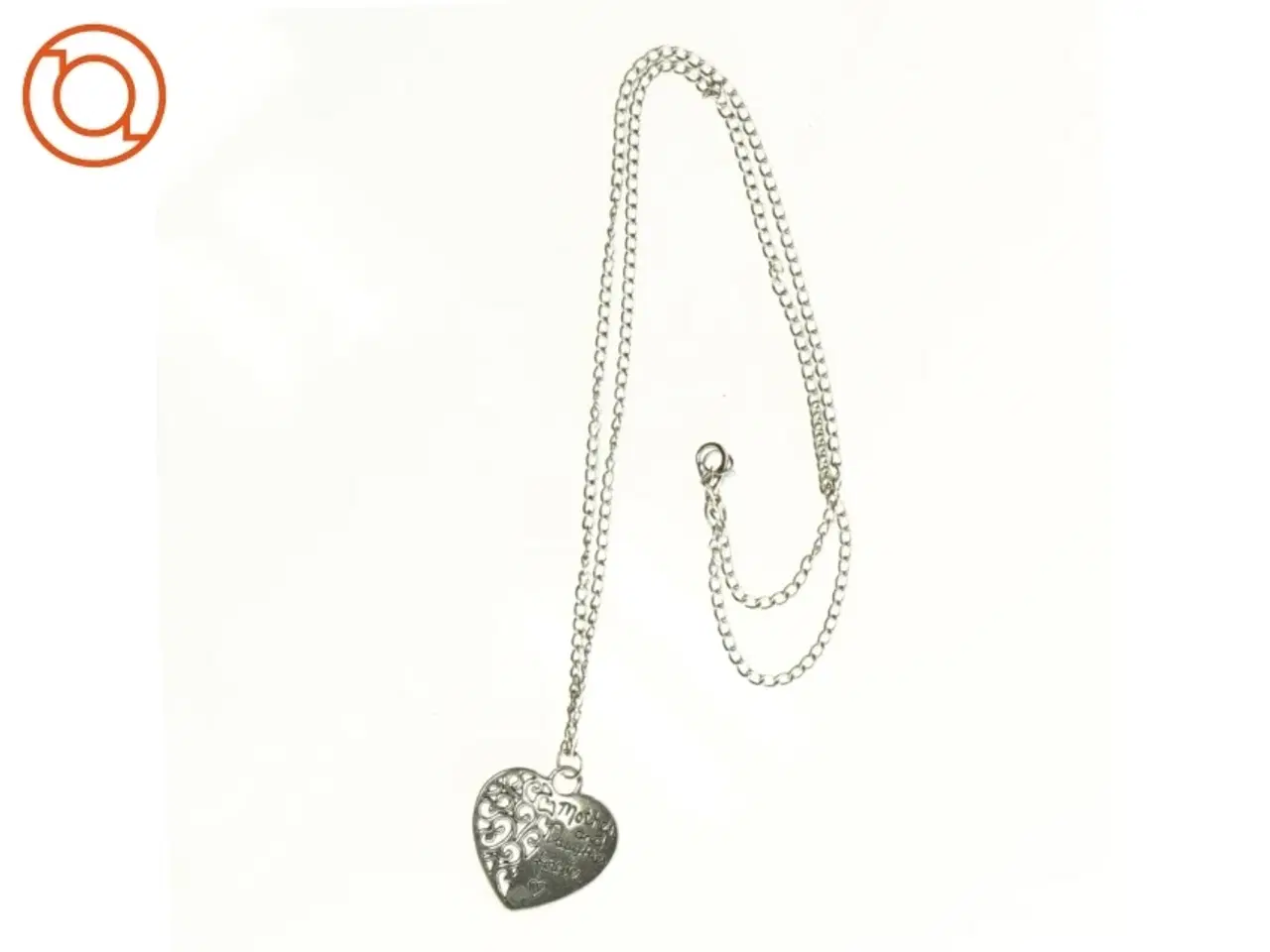 Billede 2 - Halskæde med hjerte vedhæng (str. 33 cm) stål