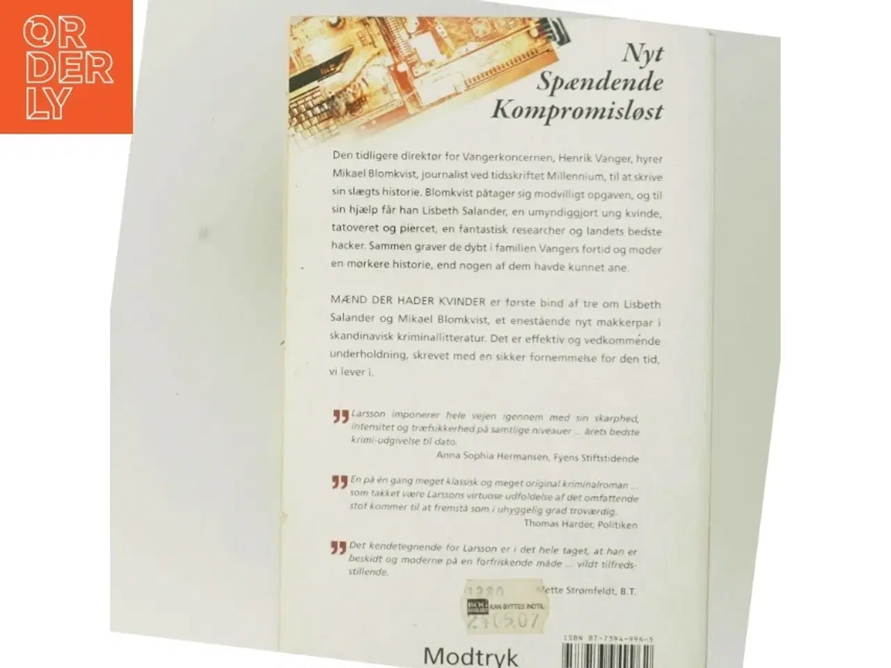 Billede 3 - Mænd der hader kvinder af Stieg Larsson, Stieg Larsson (Bog)