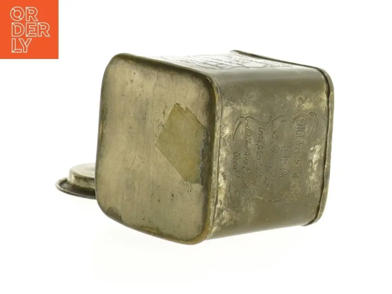 Billede 1 - Antik teæske med låg (str. 8 x 7 cm)