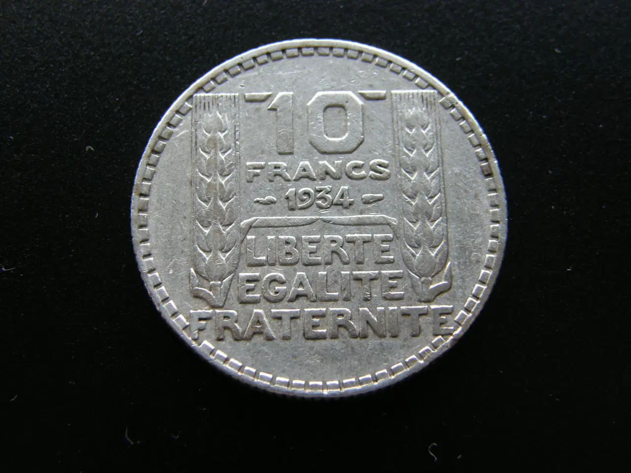 Billede 2 - Frankrig  10 Francs  1934  Sølv  KM#878