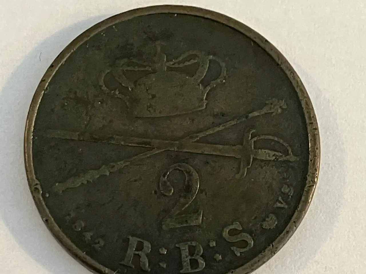 Billede 1 - 2 rigsbankskilling 1842 Danmark