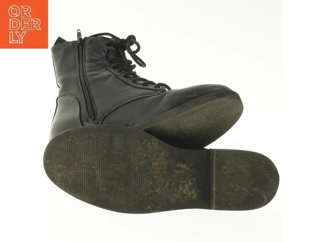 Billede 4 - Læderstøvler med snørebånd (str. 40 )