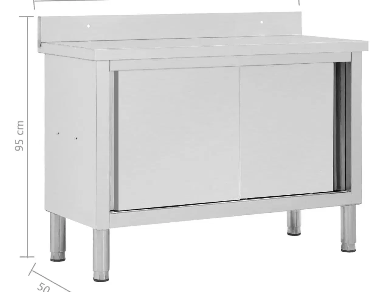 Billede 8 - Arbejdsbord med skydelåger 120x50x(95-97) cm rustfrit stål