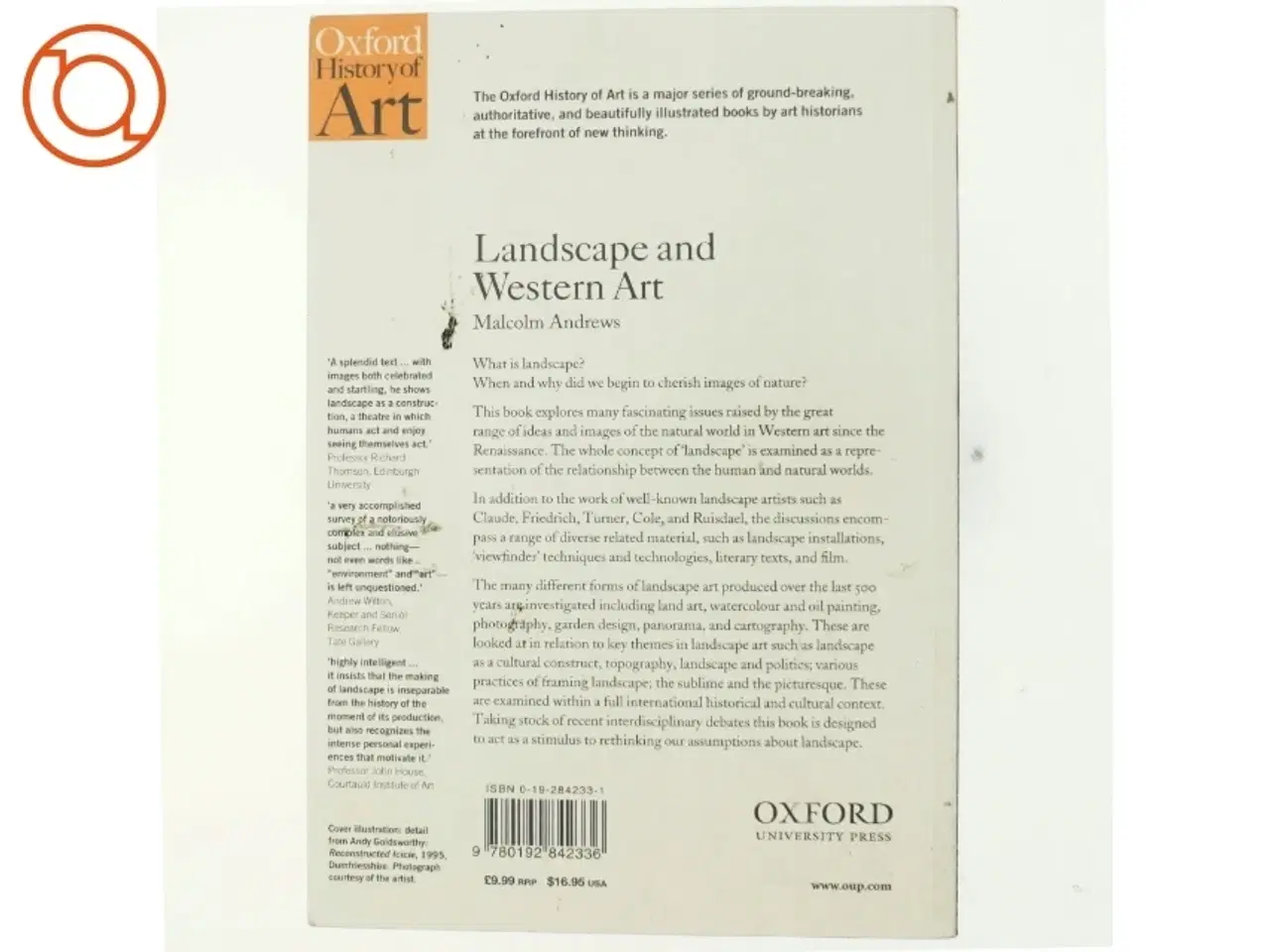 Billede 3 - Landscape and western art af Malcolm Andrews (Bog)