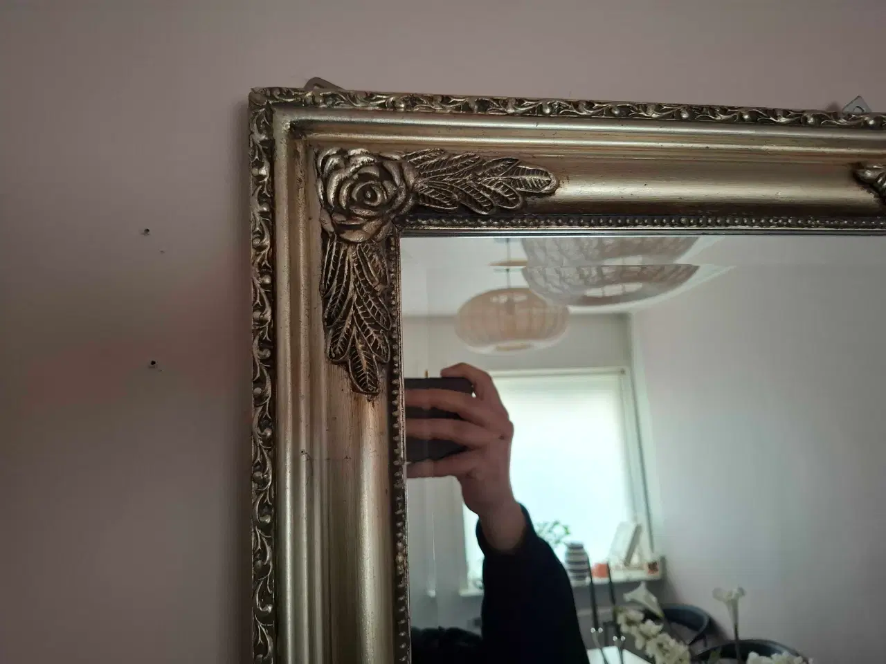 Billede 4 - Jysk vægspejl med sølvramme
