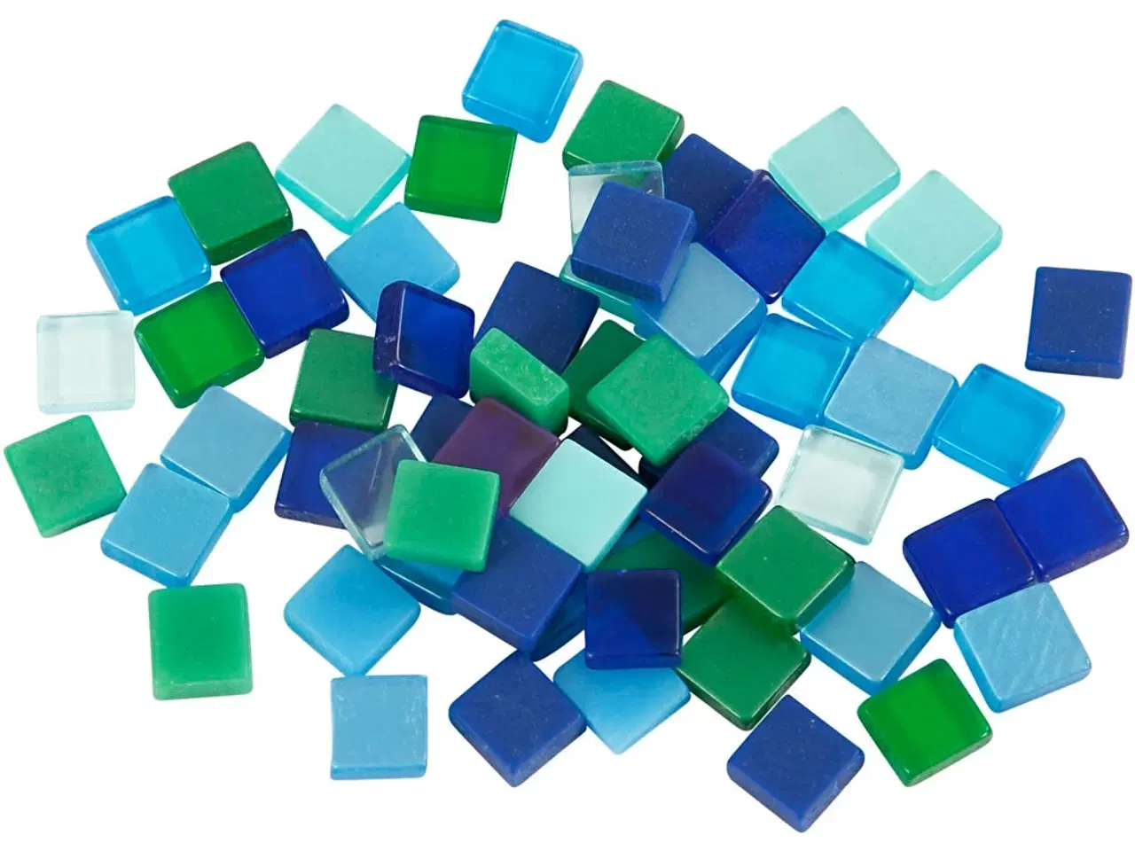 Billede 1 - Minimosaik, str. 5x5 mm, tykkelse 2 mm, blå/grøn harmoni, 25g/ 1 pk.