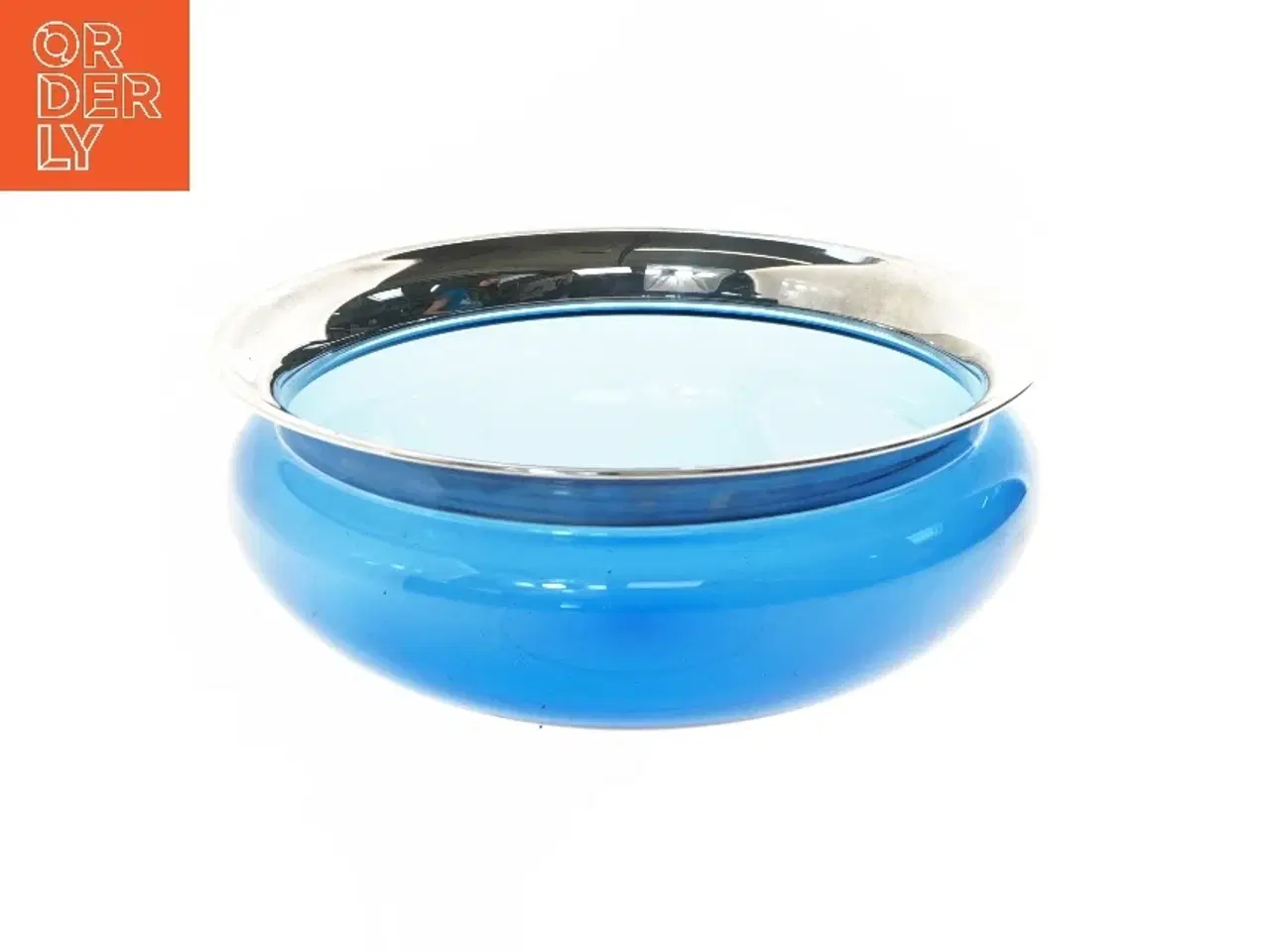 Billede 1 - Holmegaard Saturn skål med sølvkant (str. Ø 27 cm)