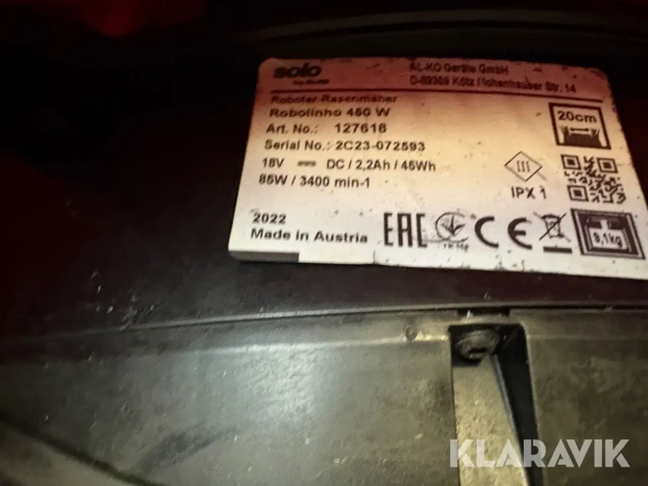 Billede 8 - Robotgræsslåmaskine AL-KO Robolinho 450 W med garage