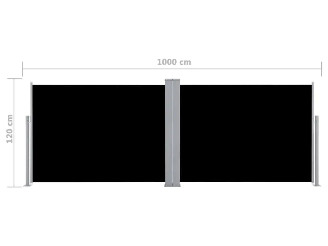 Billede 12 - Sammenrullelig sidemarkise 120 x 1000 cm sort