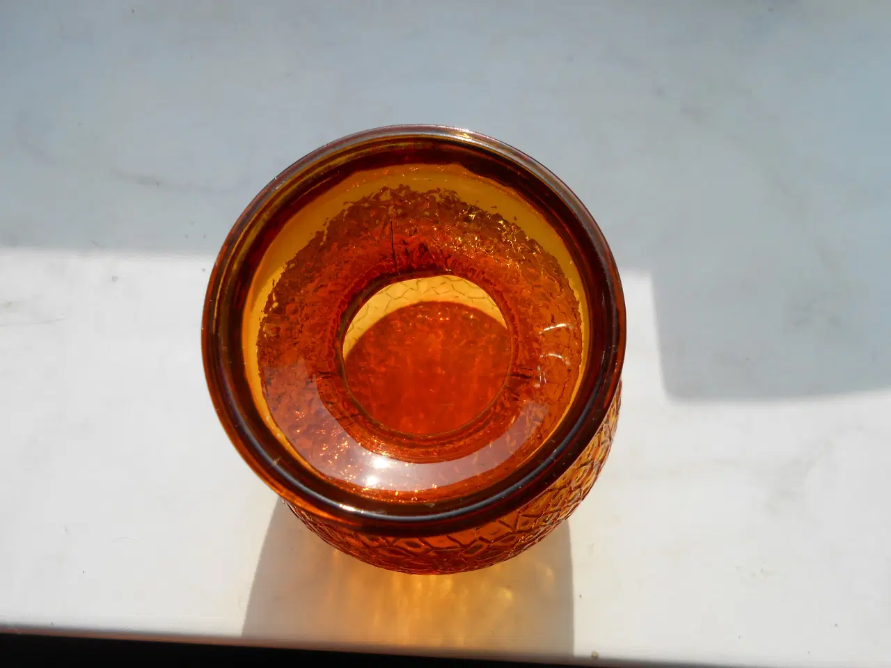 Billede 4 - Blomsterløgs vase- Ravfarvet Hyacint glas  