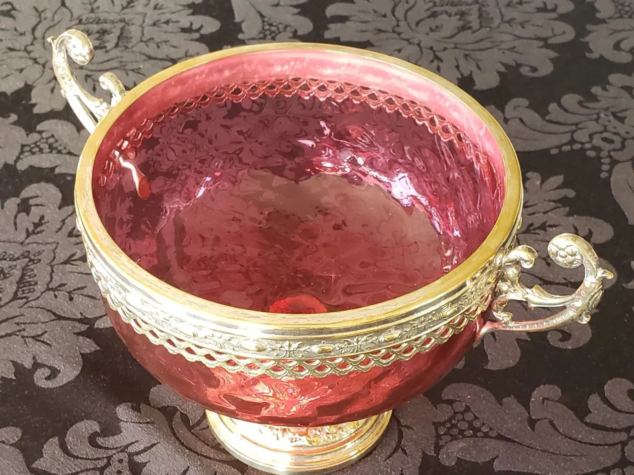 Billede 3 - Antik rosa glasskål