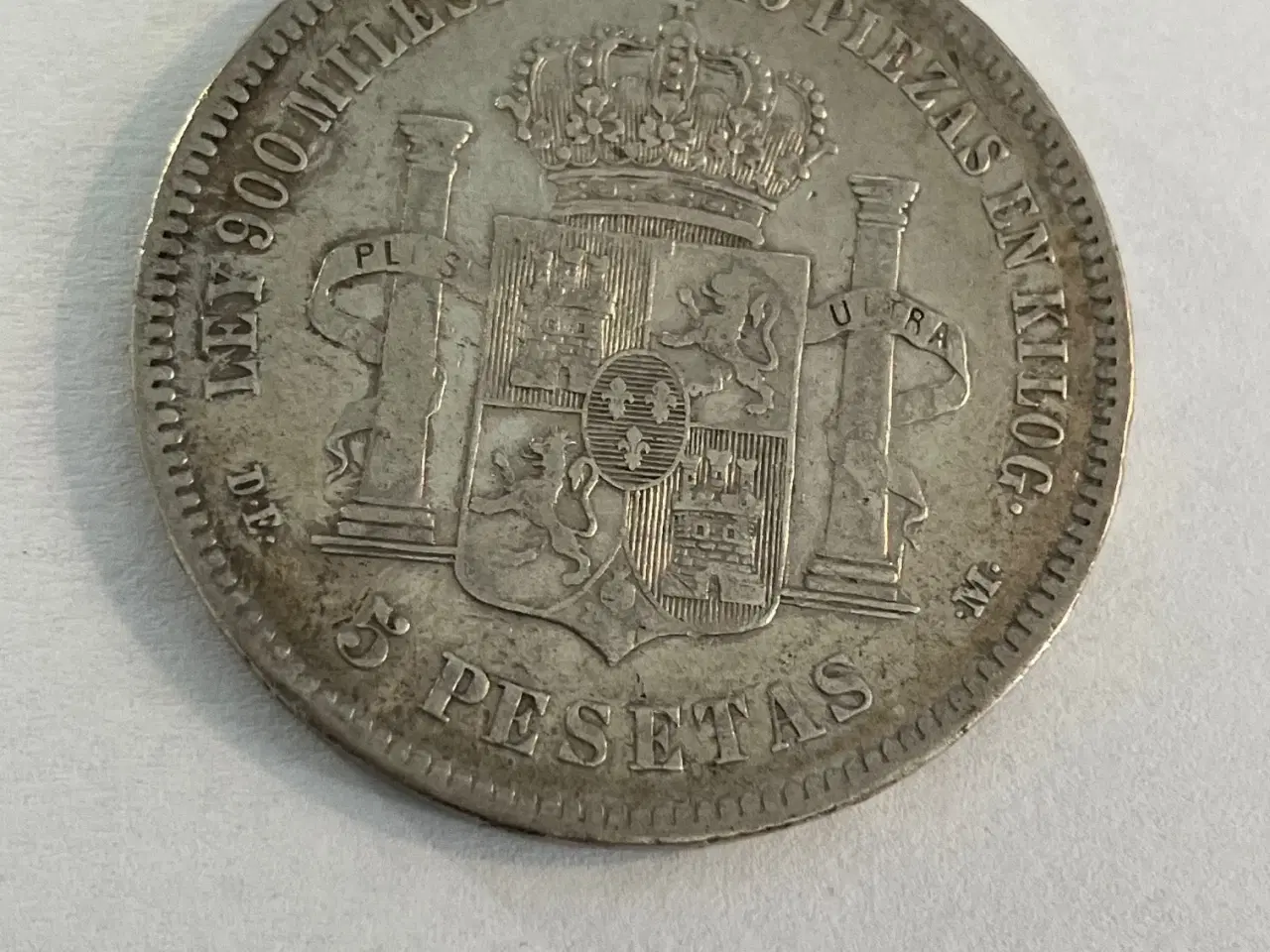 Billede 1 - 5 Pesetas 1876 Spain