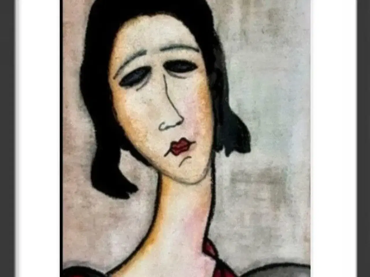 Billede 4 - Forskellige akvareller, Modigliani intepretationer