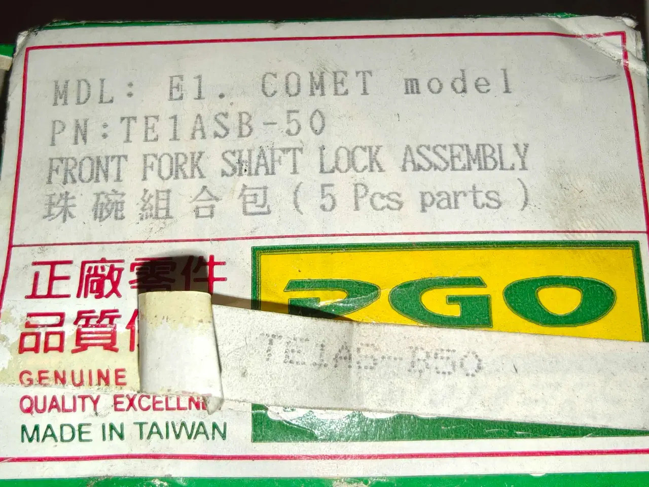 Billede 2 - PGO Comet. Nyt Originalt Styrfittingssæt.TE1ASB-50