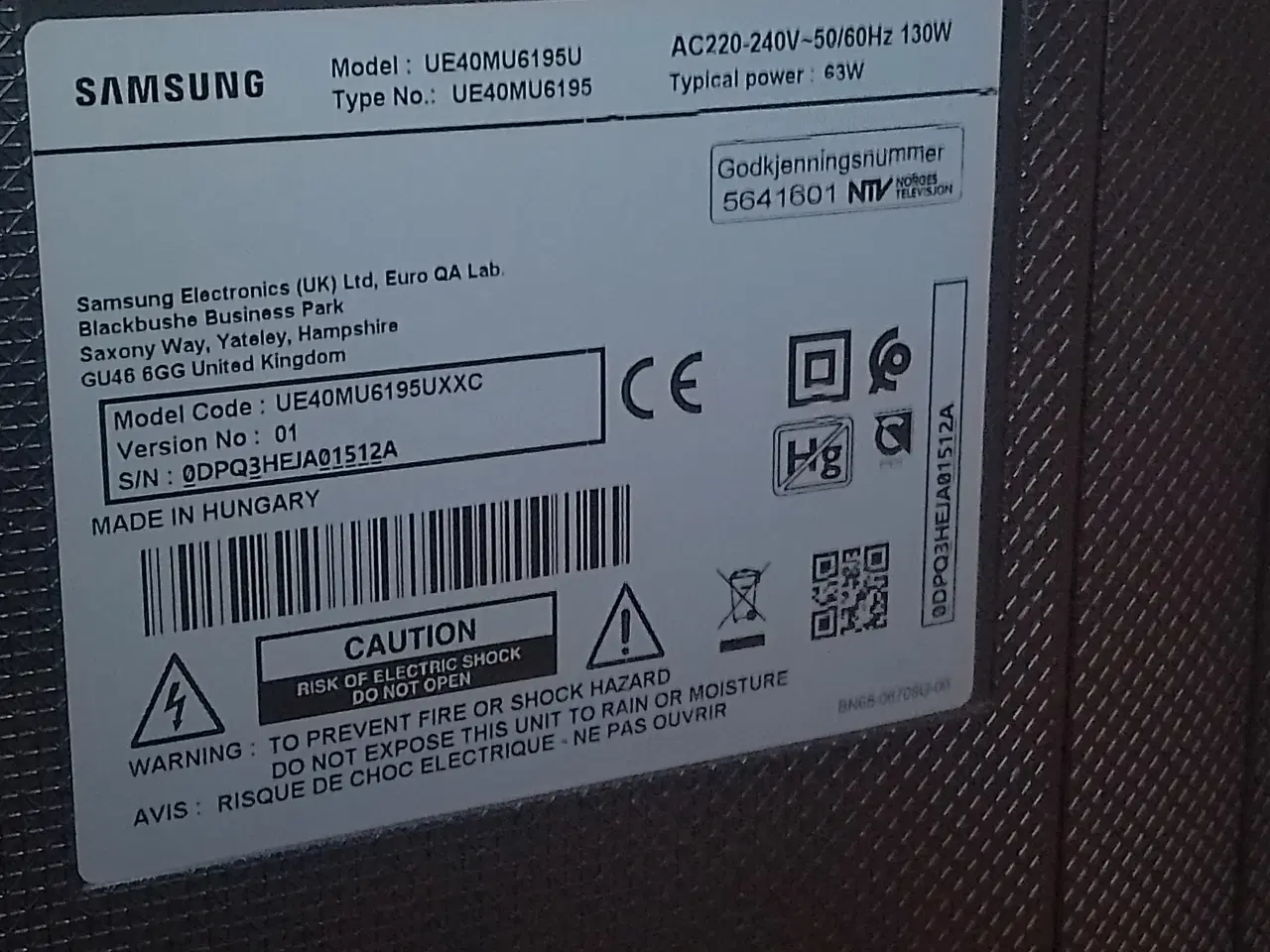 Billede 2 - Samsung Smart-tv Model: UE40MU6195U