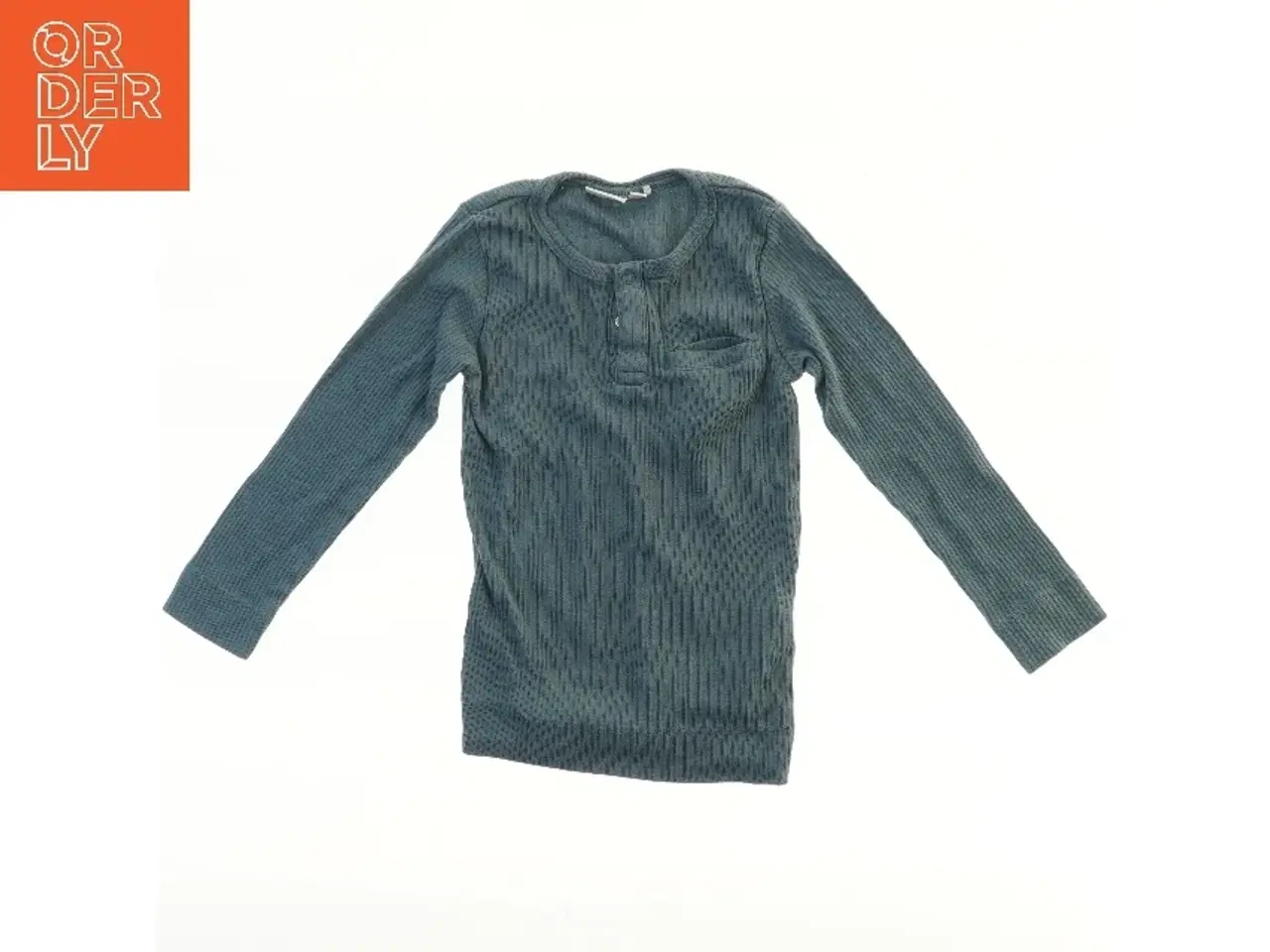 Billede 1 - Langærmet ribbet trøje med knaplukning fra Name It (str. 104)