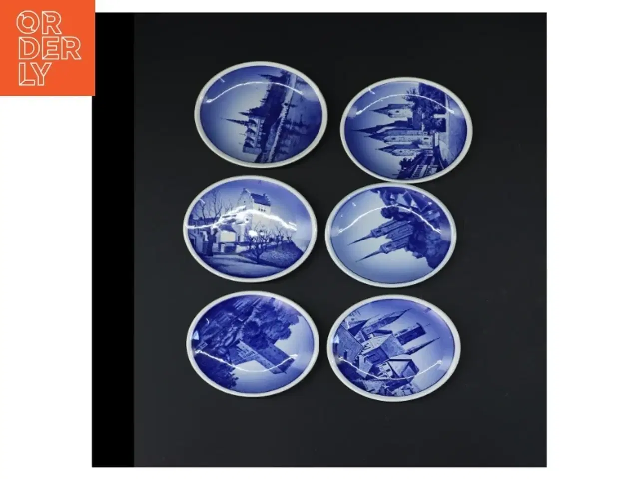 Billede 1 - Danish blå porcelæn plader fra Royal Copenhagen (str. Ø 8 cm. 6 styk)