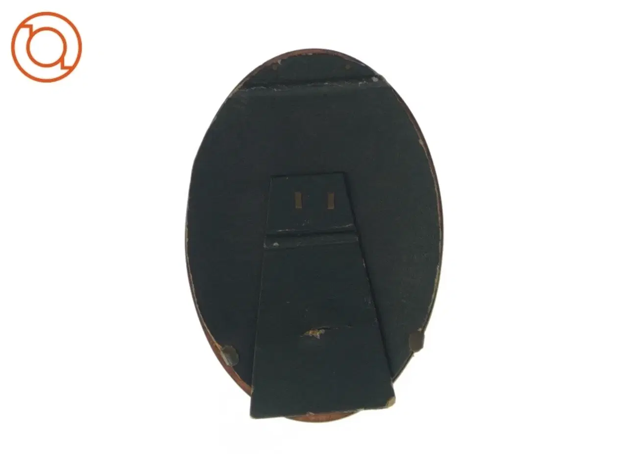 Billede 2 - Gammel billedramme i mørkt træ, oval form (16 x 11 cm)