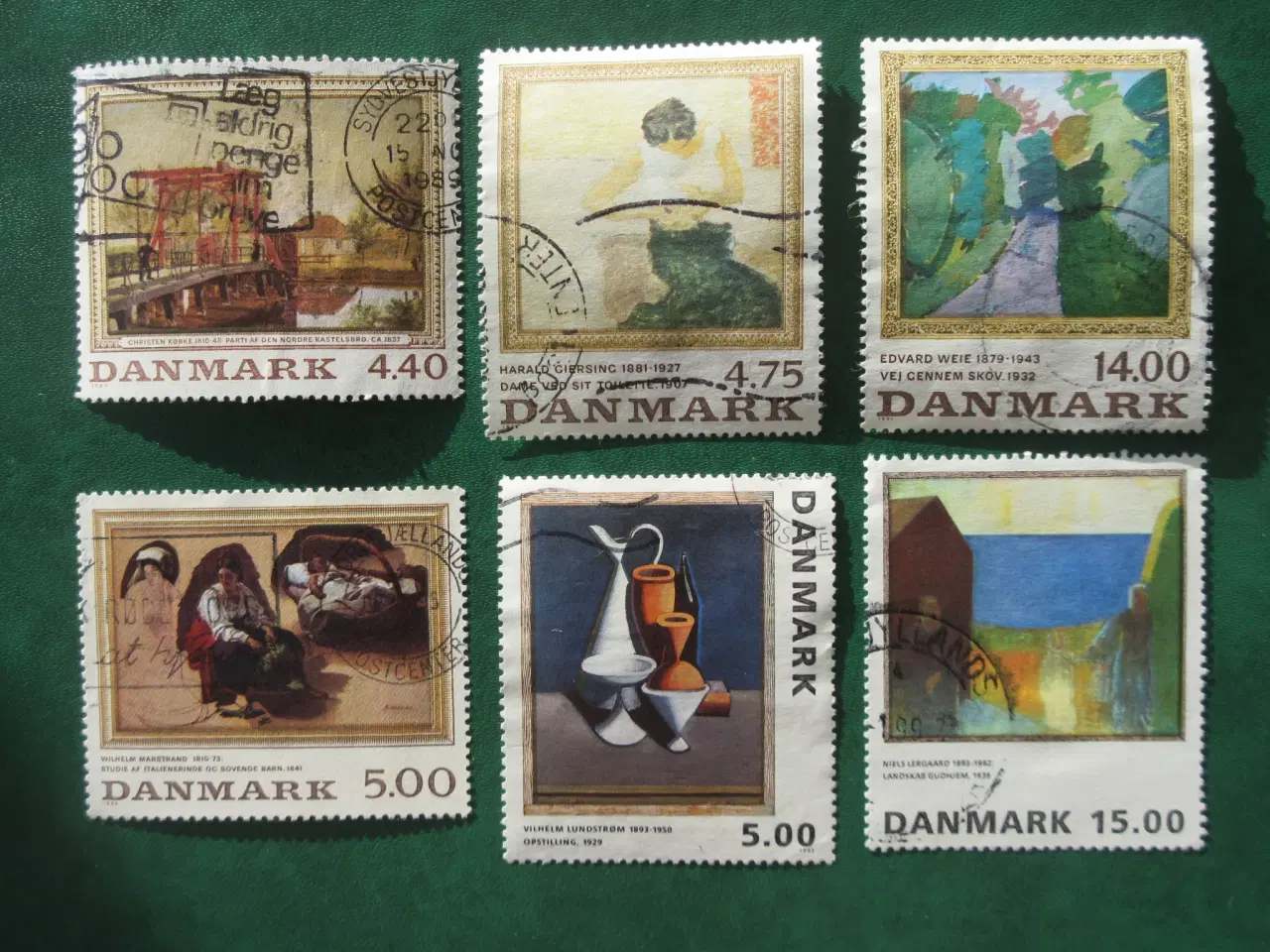 Billede 3 - 18 danske malerifrimærker stemplet afa 271